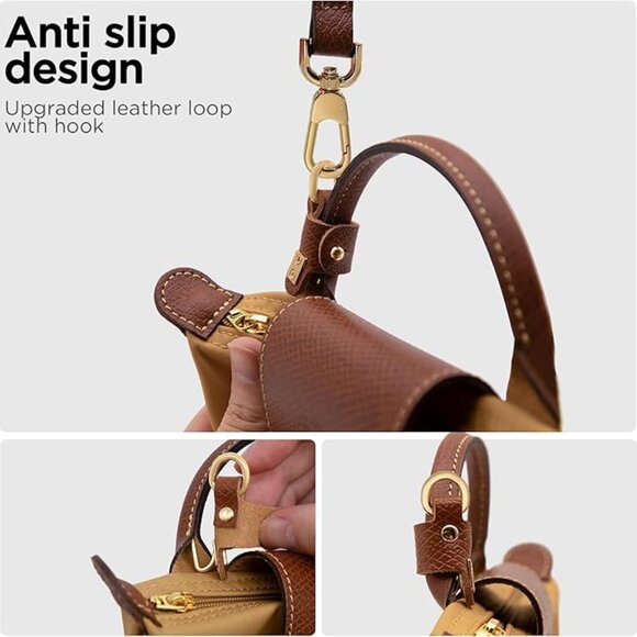 Adjustable Brown Leather Shoulder Strap - Picture 3 of 5